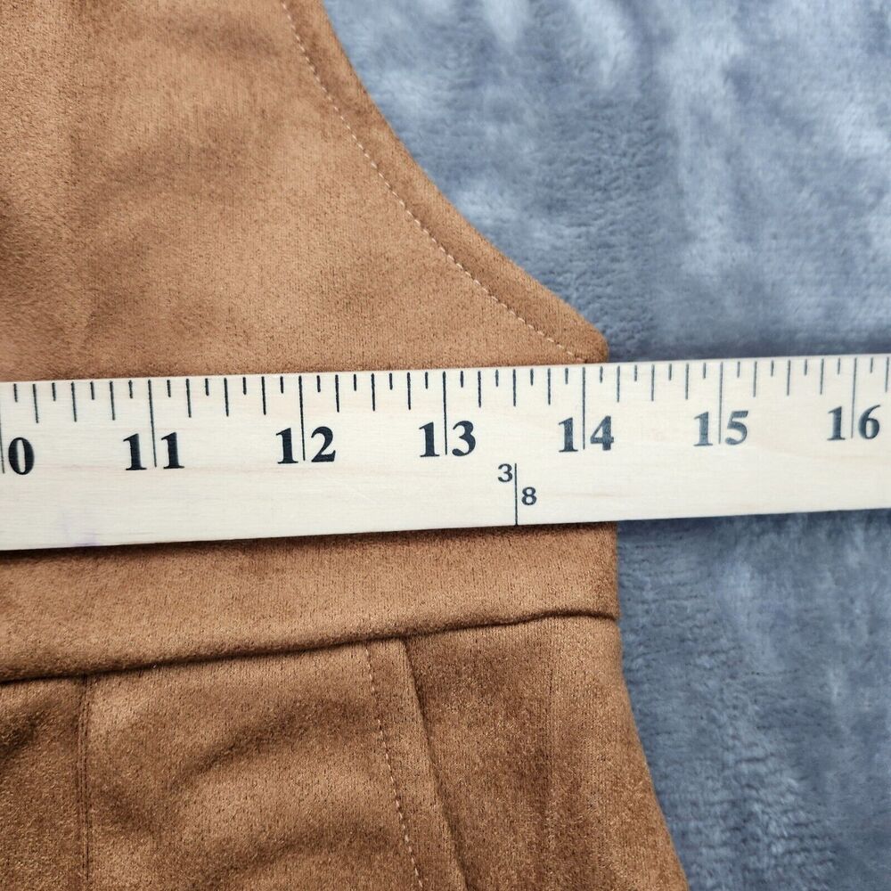 CUPSHE Faux Suede Square Neck Pull Ring Zipper Front Mini Dress Small - Picture 3 of 9